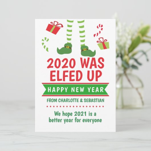 2020 werd opgeknapt in het gelukkige nieuwjaar feestdagenkaart (Staand voorkant)