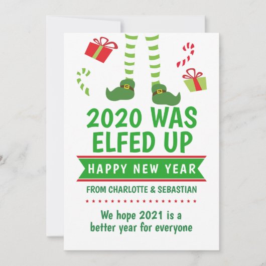 2020 werd opgeknapt in het gelukkige nieuwjaar feestdagenkaart (Voorkant)