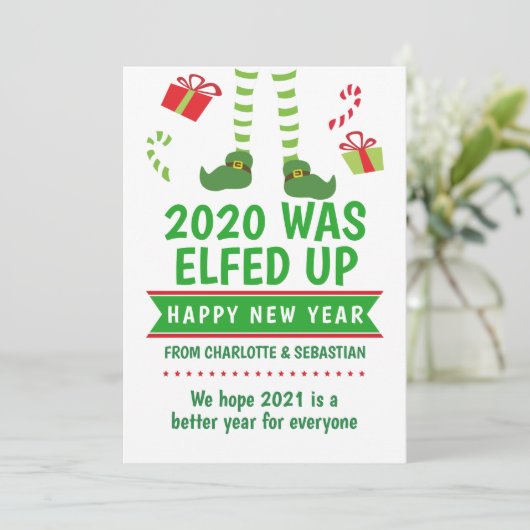 2020 werd opgeknapt in het gelukkige nieuwjaar feestdagenkaart (Staand voorkant)