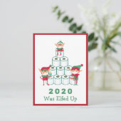 2020 werd opgetild | Christmas | toiletpapier Feestdagenkaart (Staand voorkant)