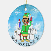 2020 werd opgevoed, grappige etnisch Elf in Facema Keramisch Ornament (Links)