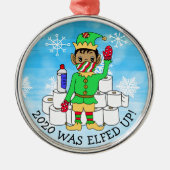2020 werd opgevoed, grappige etnisch Elf in Facema Metalen Ornament (Voorkant)