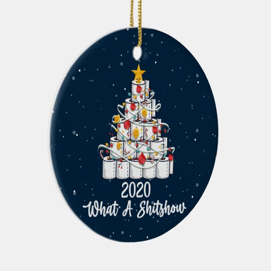 2020 What A Shitshow, pandemic Kerstmis Keramisch Ornament (Rechts)