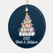 2020 What A Shitshow, pandemic Kerstmis Keramisch Ornament (Links)