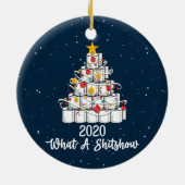 2020 What A Shitshow, pandemic Kerstmis Keramisch Ornament (Achterkant)