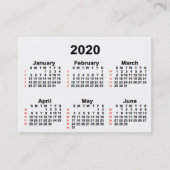2020 White 52 Week Agenda, door Janz Visitekaartje (Voorkant)