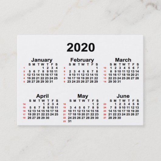 2020 White 52 Week Agenda, door Janz Visitekaartje (Voorkant)