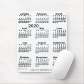 2020 White Large Print Calendar van Janz Muismat (Met muis)