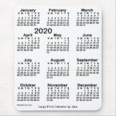 2020 White Large Print Calendar van Janz Muismat (Voorkant)