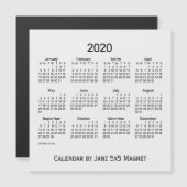 2020 White Smoke Calendar van Janz 5x5 Magnet (Voorkant / Achterkant)
