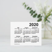 2020 Witte 6 maanden Mini Agenda van Janz Briefkaart (Staand voorkant)