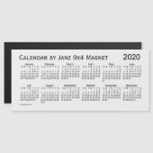 2020 Witte Rookkalender door Janz 9x4 Magnet (Voorkant / Achterkant)