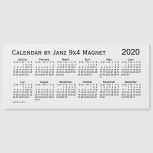 2020 Witte Rookkalender door Janz 9x4 Magnet