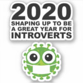 2020 wordt een geweldig jaar voor introverte mense sticker (Voorkant)