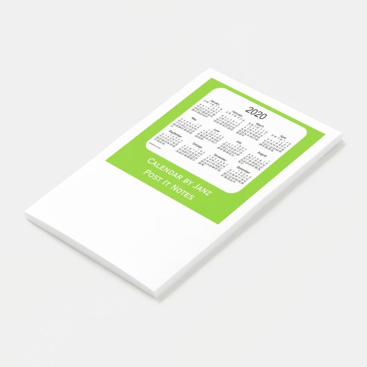 2020 Yellow Green Post It Note Calendars by Janz (Schuin)