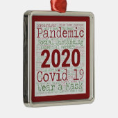 2020 Ziektejaardenherinneringen Metalen Ornament (Rechts)