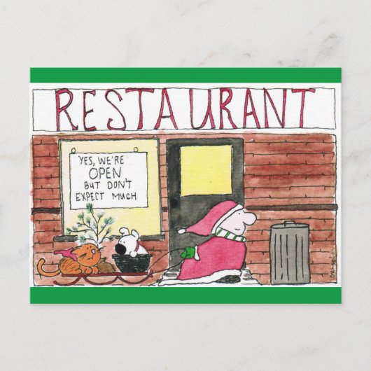 2020 ziggy santa in de stad briefkaart (Voorkant)