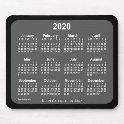 2020 Zwarte-koolkalender door Janz Muismat (Voorkant)