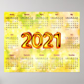 2021 12-maandenkalender voor Abstract Poster (Voorkant)