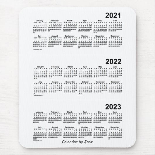 2021-2023 Witte agenda van 3 jaar van Janz Muismat (Voorkant)