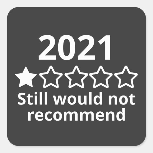 2021 (2)2021 One Star Rating Vierkante Sticker (Voorkant)