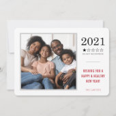 2021 AANBEVELEN NIET grappige 1 sterrenrating Feestdagenkaart (Voorkant)