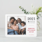 2021 AANBEVELEN NIET grappige 1 sterrenrating Feestdagenkaart (Staand voorkant)