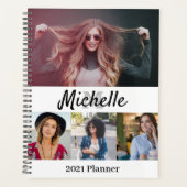 2021 Aangepast fotocollage, naam en monogram Glam Planner (Voorkant)