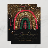 2021 Aangepast Kerst Regenboog Gouden Glitter Glam (Voorkant / Achterkant)