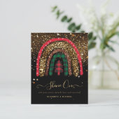 2021 Aangepast Kerst Regenboog Gouden Glitter Glam (Staand voorkant)