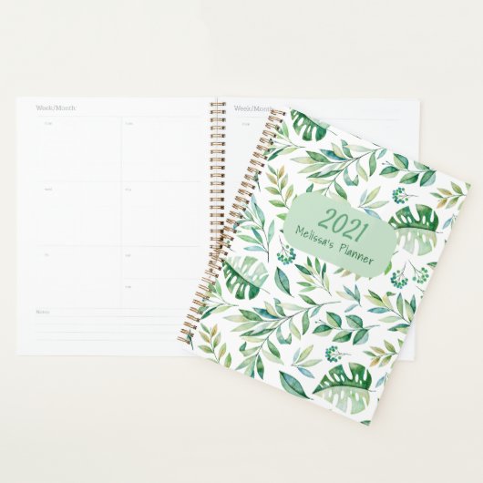 2021 Aangepaste botanische patroontriest Planner (Display)