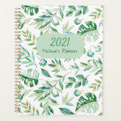 2021 Aangepaste botanische patroontriest Planner (Voorkant)