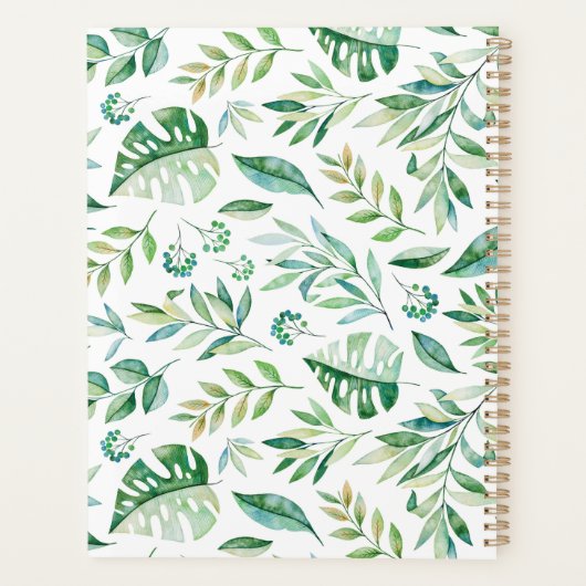 2021 Aangepaste botanische patroontriest Planner (Achterkant)