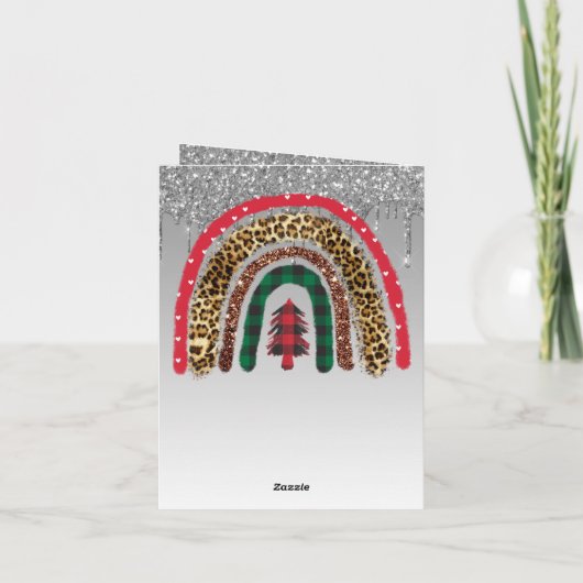 2021 Aangepaste Kerst Regenboog Gouden Glitters Gl Kaart (Achterkant)