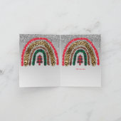 2021 Aangepaste Kerst Regenboog Gouden Glitters Gl Kaart (Binnen)