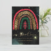 2021 Aangepaste Kerst Regenboog Gouden Glitters Gl Kaart (Staand voorkant)