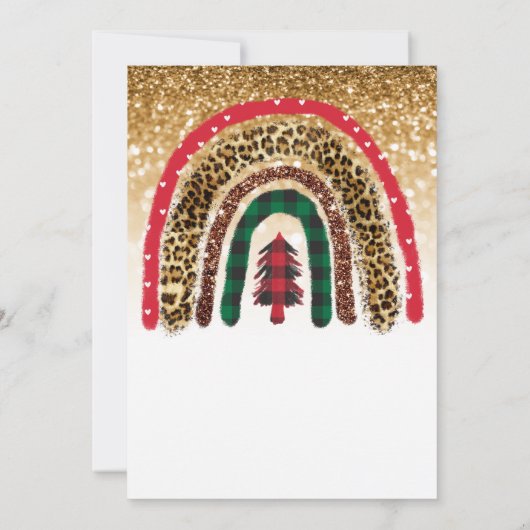 2021 Aangepaste Kerst Regenboog Gouden Glitters Gl Kaart (Achterkant)