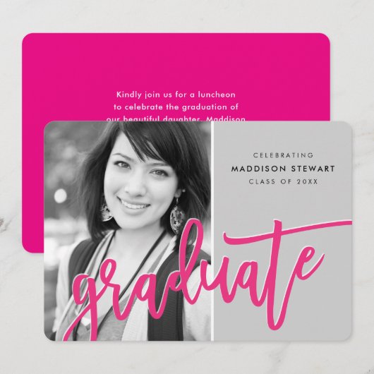 2021 AFSTUDEERDER PARTY modern geletterd overlay r Bedankkaart (Voorkant / Achterkant)