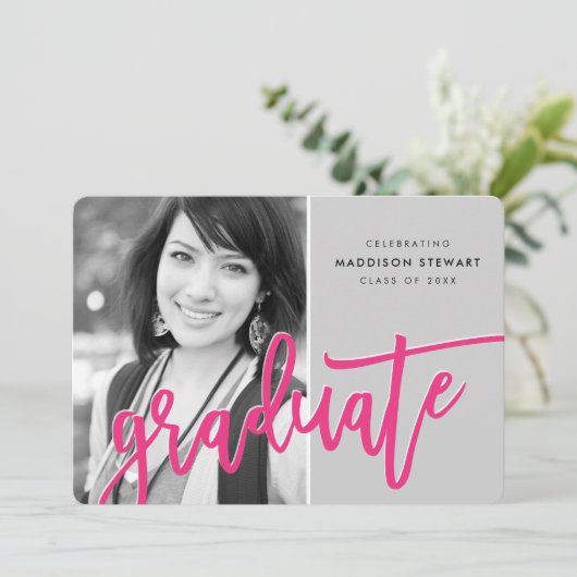 2021 AFSTUDEERDER PARTY modern geletterd overlay r Bedankkaart (Staand voorkant)