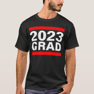 2021 Afstudeerder zwart, rood, wit, blok Afstudere T-shirt
