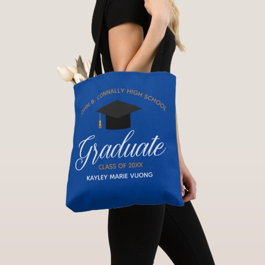 2021 Afstuderen Blue Custom High School Tote Bag (Dichtbij)