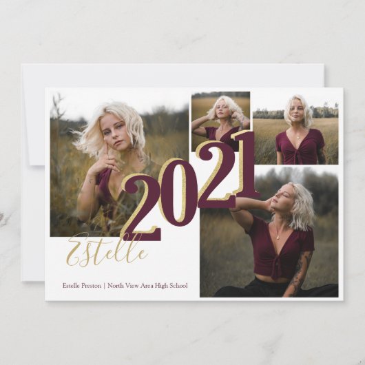 2021 Afstuderen Collage Color Option Kaart (Voorkant)