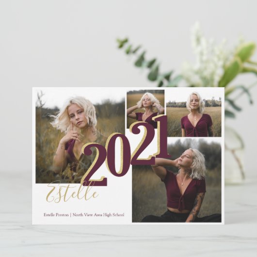 2021 Afstuderen Collage Color Option Kaart (Staand voorkant)