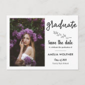 2021 Afstuderen Foto | Sla de datum Botanisch op Aankondigingskaart (Voorkant)