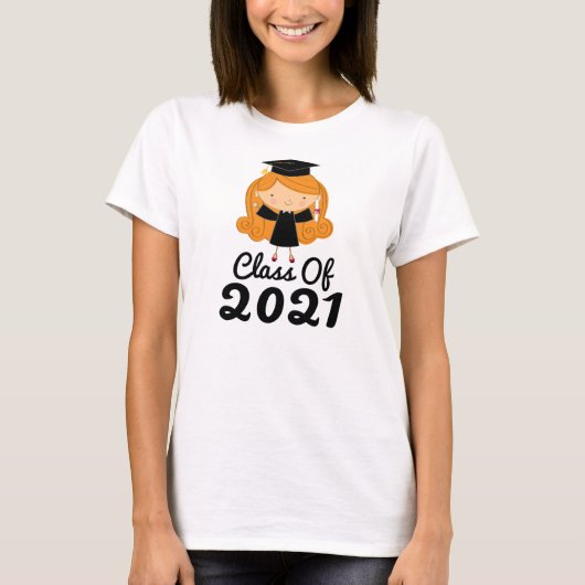 2021 Afstuderen Gift Idea for Girls T-shirt (Voorkant)