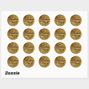 2021 Afstuderen Gold Graduation Party Hartelijk da Ronde Sticker