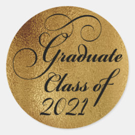 2021 Afstuderen Gold Graduation Party - Hartelijk Ronde Sticker