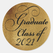 2021 Afstuderen Gold Graduation Party - Hartelijk Ronde Sticker (Voorkant)