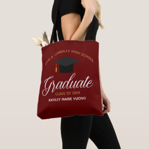 2021 Afstuderen Red Custom High School Tote Bag