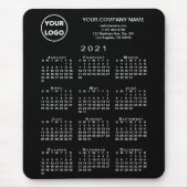 2021 Agenda Business - Logo en tekst op zwart Muismat (Voorkant)